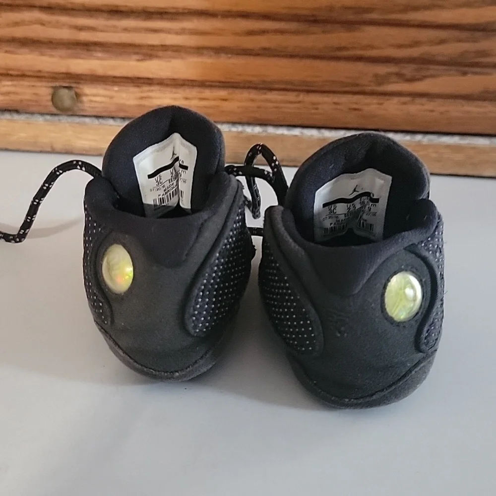 AIR JORDAN INFANT BABY SHOES BLACK SUEDE SIZE 3 ATHLETIC